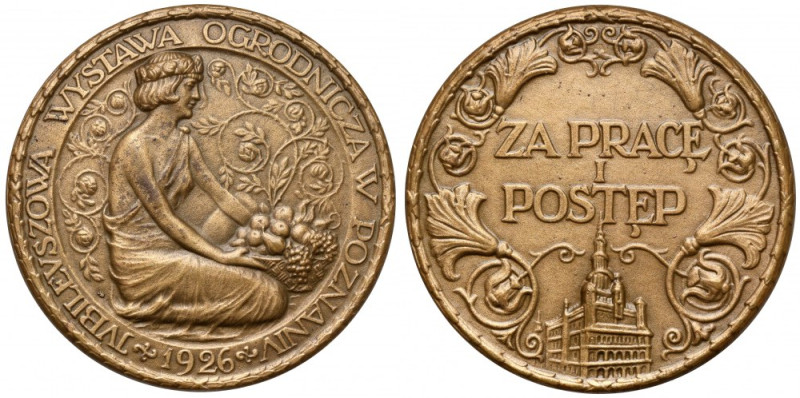 Medal Wystawa Ogrodnicza Poznań 1926 Medal nagrodowy za pracę i postęp. Projektu...