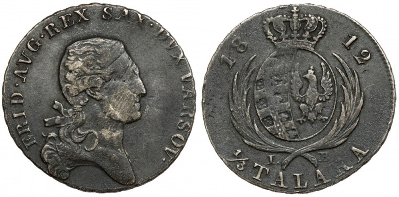 Księstwo Warszawskie, 1/3 talara 1812 IB Trzeci rocznik dwuzłotówek, wybity po z...