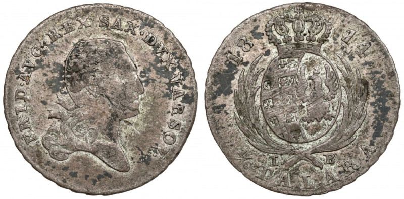 Księstwo Warszawskie, 1/6 talara 1814 IB Ostatnia złotówka Księstwa Warszawskieg...