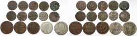 Księstwo Warszawskie, 1 grosz - 1/3 talara, zestaw monet (15szt)