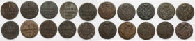1 grosz 1816-1840, zestaw (10szt)