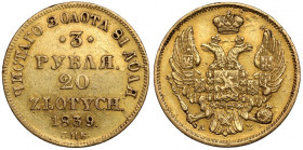 3 ruble = 20 złotych 1839 АЧ, Petersburg