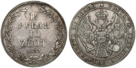 1 1/2 rubla = 10 złotych 1833 НГ, Petersburg