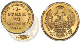 3 ruble = 20 złotych 1836 MW, WARSZAWA - rzadkość RRR