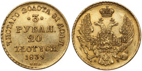 3 ruble = 20 złotych 1839 АЧ, Petersburg