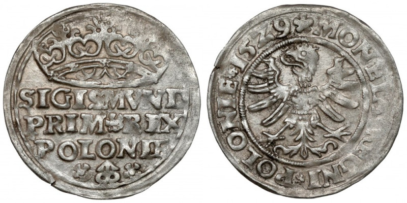 Zygmunt I Stary, Grosz Kraków 1529 Ostatni grosz przed kilkunastoletnią przerwą ...