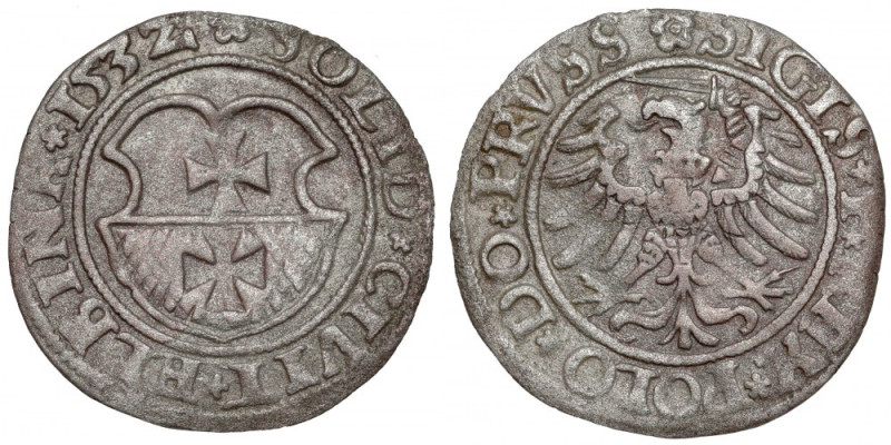 Zygmunt I Stary, Szeląg Elbląg 1532 Słabsza powierzchnia. 


Grade: VF 

Mo...