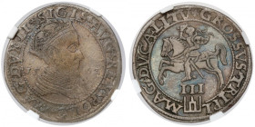 Zygmunt II August, Trojak Wilno 1562 - SZEROKI R5