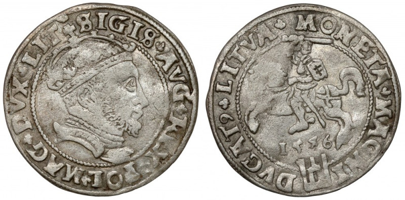 Zygmunt II August, Grosz na stopę litewską 1546, Wilno Drugi rocznik wileńskich ...