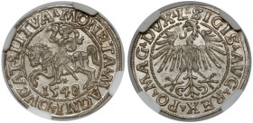 Zygmunt II August, Półgrosz Wilno 1548 - rzymska - piękny
