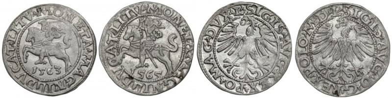 Zygmunt II August, Półgrosz Wilno 1563 i 1565 (2szt) 1565 w odmianie z Toporem. ...