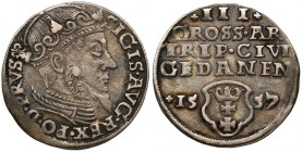 Zygmunt II August, Trojak Gdańsk 1557 R3