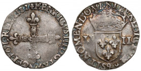 Henryk Walezy, 1/4 ecu (quart d'écu) 1581, Rennes