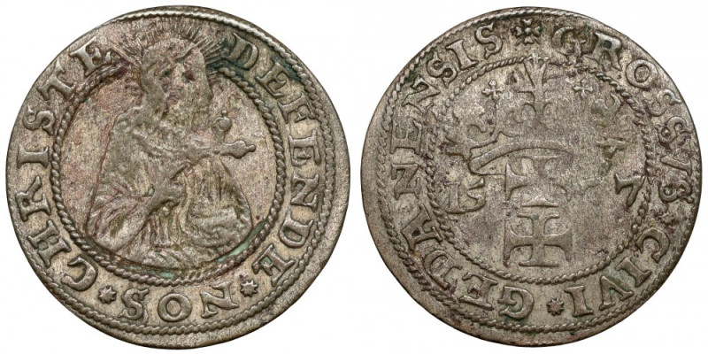 Oblężenie Gdańska, Grosz Gdańsk 1577 - Goebla Pierwsza polska moneta oblężnicza....