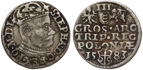 Stefan Batory, Trojak Olkusz 1583 - bez inicjałów R2