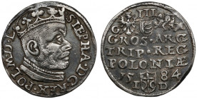 Stefan Batory, Trojak Olkusz 1584 - inicjały GH