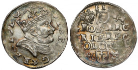 Stefan Batory, Trojak Poznań 1586 - kwiatek