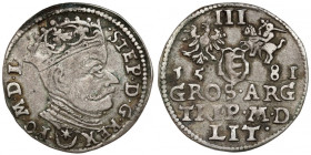 Stefan Batory, Trojak Wilno 1581 - Leliwa