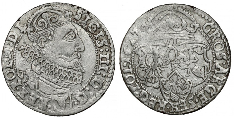 Zygmunt III Waza, Szóstak Kraków 1627 Ostatni rocznik szóstaków Zygmunta III. Re...