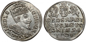 Zygmunt III Waza, Trojak Olkusz 1594 - znak - rzadki R3
