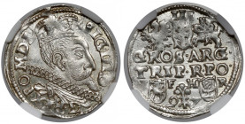 Zygmunt III Waza, Trojak Poznań 1597 - kokarda