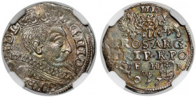 Zygmunt III Waza, Trojak Poznań 1597 - kwiat