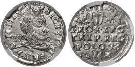 Zygmunt III Waza, Trojak Wschowa 1598 - litery HR-K