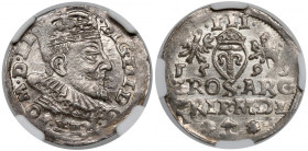 Zygmunt III Waza, Trojak Wilno 1593 - Platina - LI RR
