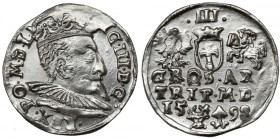 Zygmunt III Waza, Trojak Wilno 1598 - falista kryza - rzadki R4