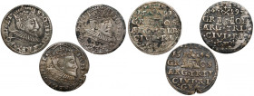 Zygmunt III Waza, Trojak Ryga 1591, 1592 i 1594 (3szt)