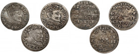 Zygmunt III Waza, Trojaki Ryga 1594, 1595 i 1598 (3szt)