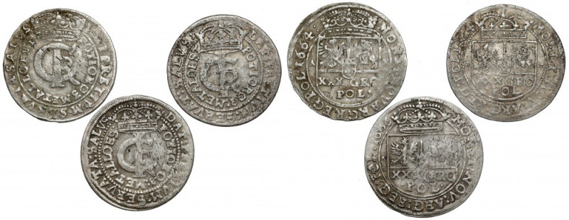 Jan II Kazimierz, Tymf 1664-1666, zestaw (3szt) W zestawie Bydgoszcz 1664, oraz ...