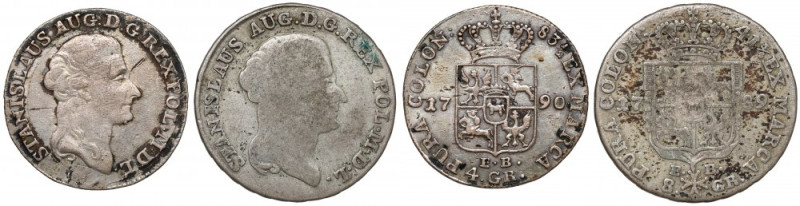 Poniatowski, Złotówka 1790 i Dwuzłotówka 1789, zestaw (2szt) 
Grade: F-VF 

M...