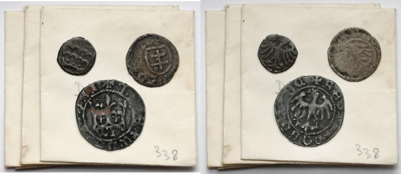 Władysław II Jagiełło-Warneńczyk, Denar, Trzeciak i fals Półgrosza (3szt) W zest...