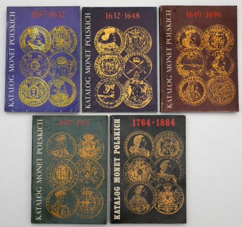 Katalog Monet Polskich - komplet za okres 1587-1684 (5szt) Komplet lubianych wyd...