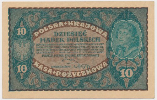 10 mkp 1919 - II Serja M Reference: Miłczak 25a
Grade: UNC/AU 

More photos a...