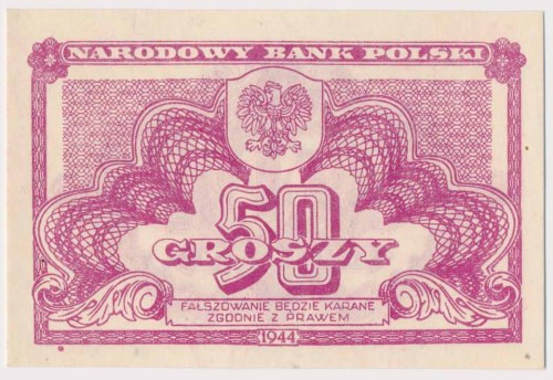 50 groszy 1944 Reference: Miłczak 104a
Grade: UNC 

More photos and full item...