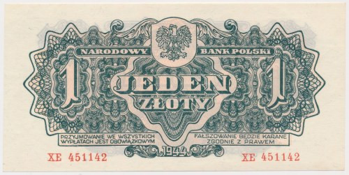 1 złoty 1944 ...owym - XE Reference: Miłczak 105a
Grade: UNC 

More photos an...