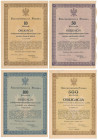 5% Poż. Konwersyjna 1924-26, zestaw Obligacji na 10-500 zł (4szt)