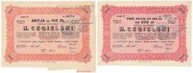 H. CEGIELSKI Tow. Akc., 100 zł i 2x 100 zł 1929 (2szt)