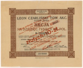LEON CZARLIŃSKI Tow. Akc., 10.000 mkp / 10 zł 1923