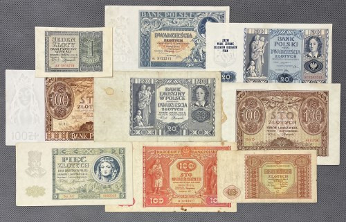 Zestaw banknotów polskich z lat 1931-1946 (9szt) 
Grade: 5+ do 2 

More photo...