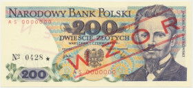 200 zł 1979 - WZÓR - AS 0000000 - No.0428