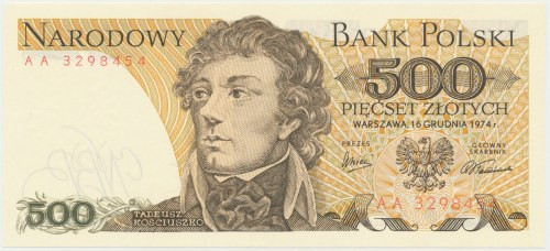 500 złotych 1974 - AA Reference: Miłczak 142b
Grade: UNC 

More photos and fu...