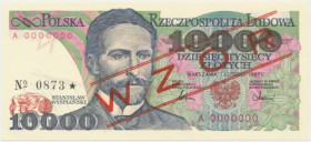 10.000 zł 1987 - WZÓR - A 0000000 - No.0873