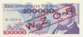 100.000 zł 1993 - WZÓR - A 0000000 - No.0278