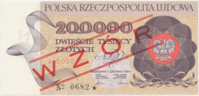 200.000 zł 1989 - WZÓR - A 0000000 - No.0682