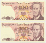 100 złotych 1986-1988 - TB (2szt)