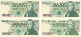 5.000 złotych 1982-1988 - KOMPLET roczników (4szt)