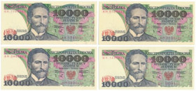 10.000 złotych 1988 - MIX serii (4szt)